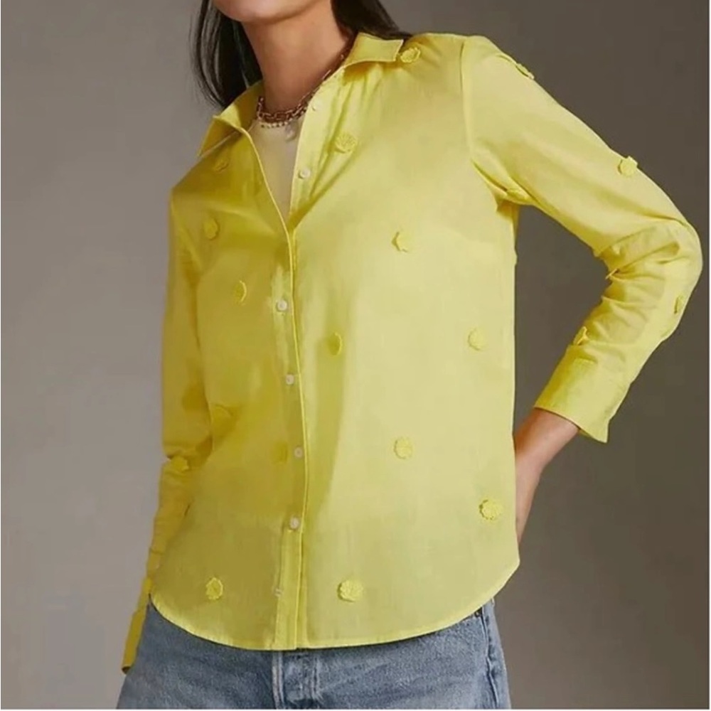 NWT Maeve (Anthropologie) Yellow Seashell shirt- 26w